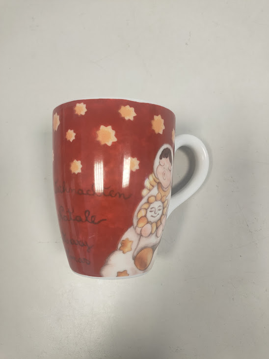 Tazza della "THUN" Realizzata in Porcellana Decorata a Mano con Motivo Natalizio
