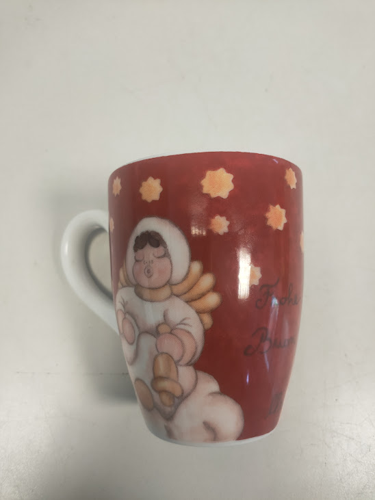 Tazza della "THUN" Realizzata in Porcellana Decorata a Mano con Motivo Natalizio