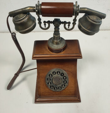 Riproduzione Telefono Fisso in Stile Vintage/Retrò in Legno Massello
