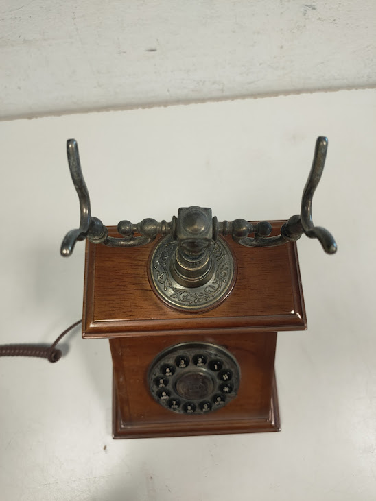 Riproduzione Telefono Fisso in Stile Vintage/Retrò in Legno Massello