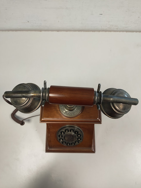 Riproduzione Telefono Fisso in Stile Vintage/Retrò in Legno Massello
