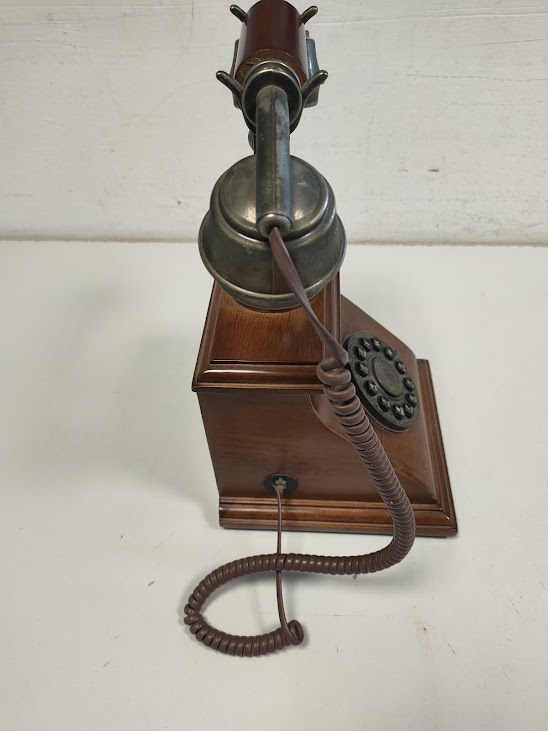 Riproduzione Telefono Fisso in Stile Vintage/Retrò in Legno Massello
