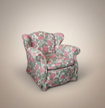 Grande poltrona in tessuto a fiori