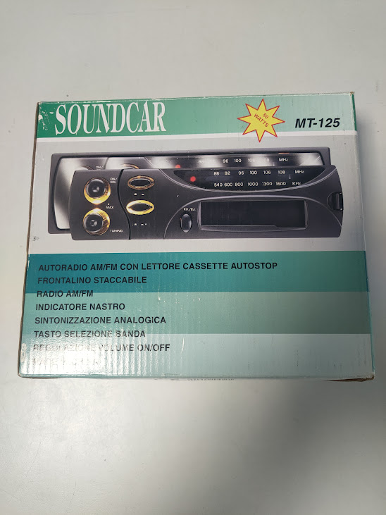 Autoradio con Lettore Cassette Soundcar Modello MT-125 vintage Anni '80