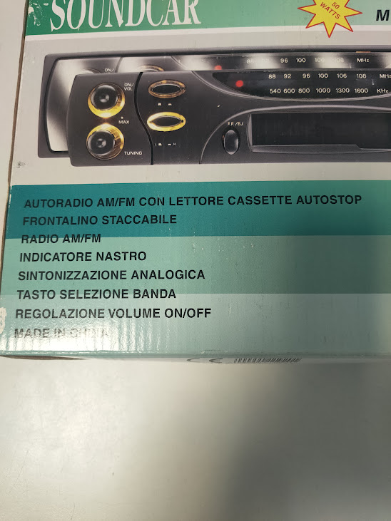 Autoradio con Lettore Cassette Soundcar Modello MT-125 vintage Anni '80