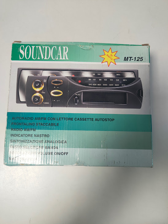Autoradio con Lettore Cassette Soundcar Modello MT-125 vintage Anni '80