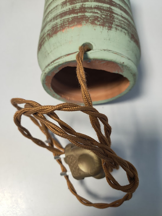 Base per Lampada da Tavolo in Terracotta a Forma di Bottiglia Vintage Anni '70