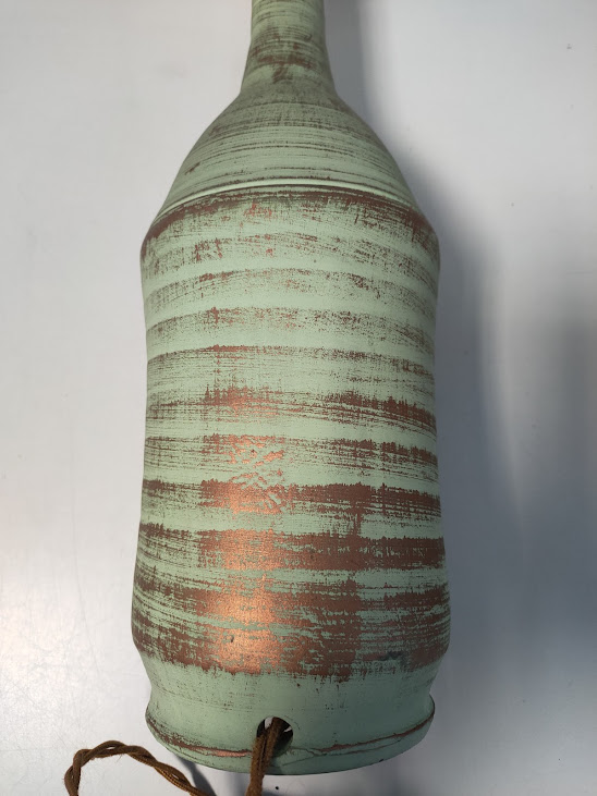 Base per Lampada da Tavolo in Terracotta a Forma di Bottiglia Vintage Anni '70