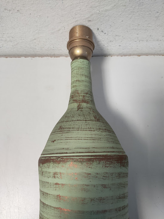 Base per Lampada da Tavolo in Terracotta a Forma di Bottiglia Vintage Anni '70