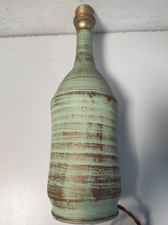 Base per Lampada da Tavolo in Terracotta a Forma di Bottiglia Vintage Anni '70