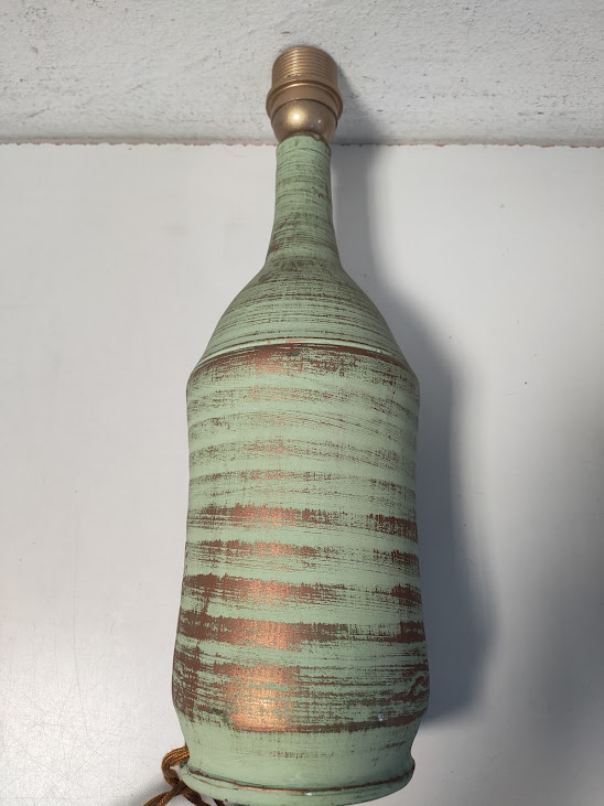 Base per Lampada da Tavolo in Terracotta a Forma di Bottiglia Vintage Anni '70
