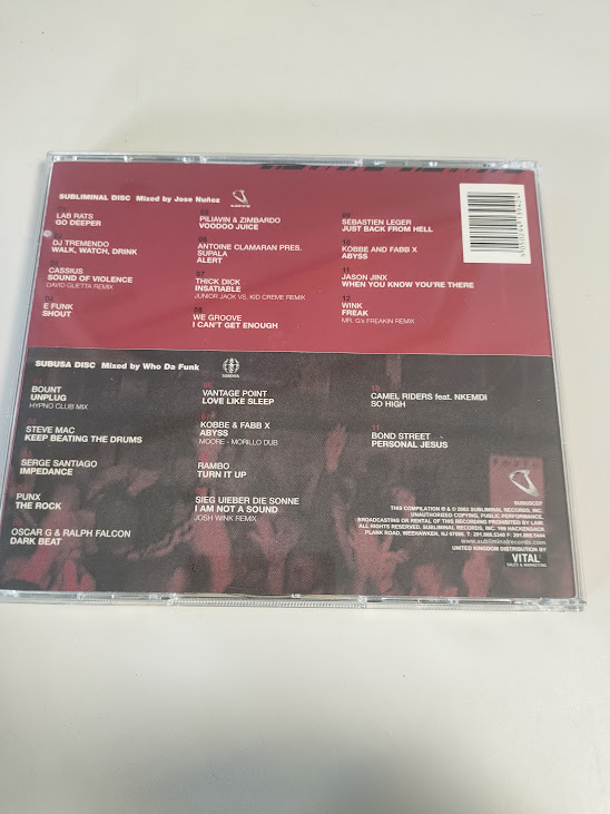 Cofanetto CD Subliminal Session Jose Nunez Who da Funk