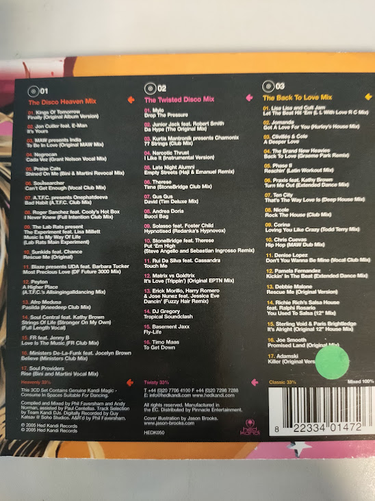 Compilation in Formato Triplo CD di Musica House Hed Kandi: The Mix 50 Anno 2005
