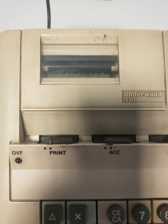 Calcolatrice Elettronica Modello Underwood 410 Vintage Anni '70