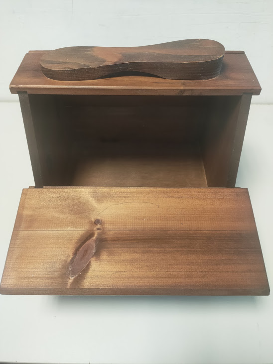 Cassetta Porta Lustrascarpe in Legno, Comunemente Chiamata Sciuscià vintage Anni '80