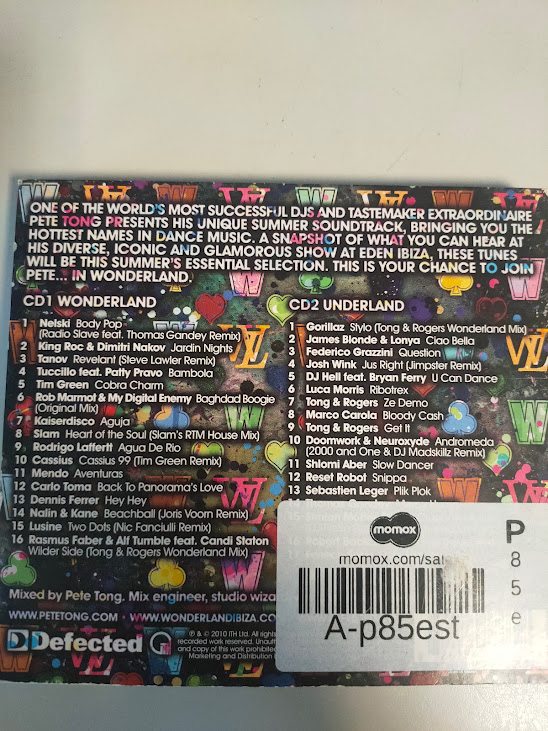 Cofanetto Doppio CD Wonderland Pete Tong 2010