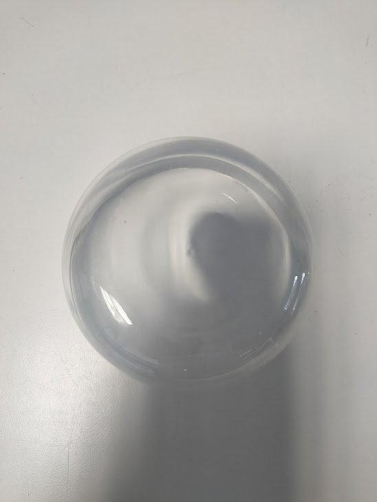 Contenitore a Forma di Pera in Metallo Argentato e Vetro Vintage Anni 70