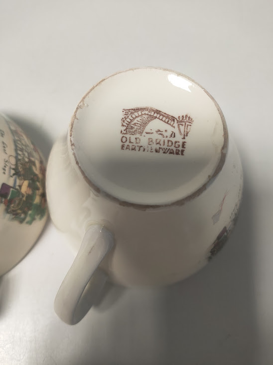 Tazze in Ceramica Old Bridge Earthenware Anni '50