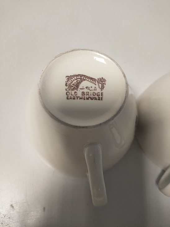 Tazze in Ceramica Old Bridge Earthenware Anni '50