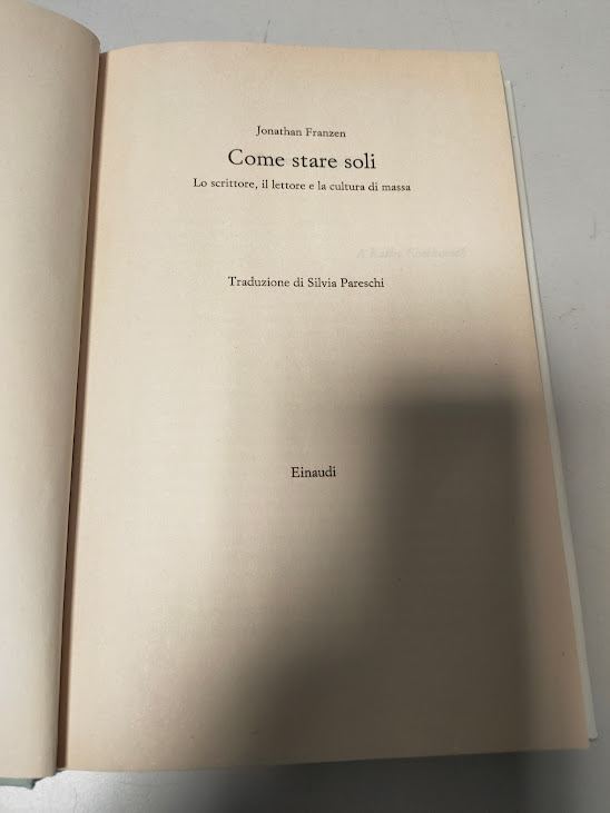 Libro Come Stare Soli Jonathan Franzen 2003