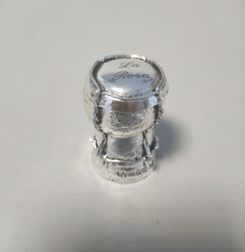 Oggetto Decorativo a Forma di Tappo da Spumante/Champagne Laminato in Argento