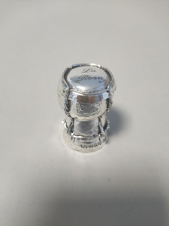 Oggetto Decorativo a Forma di Tappo da Spumante/Champagne Laminato in Argento