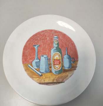 Piatto Pubblicitario in Ceramica "Stella Artois" Vintage Anni '70