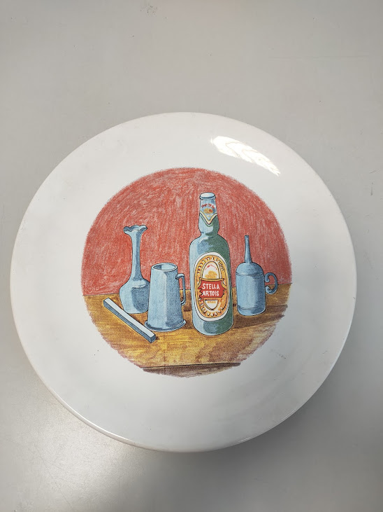 Piatto Pubblicitario in Ceramica "Stella Artois" Vintage Anni '70