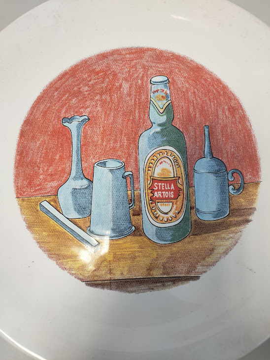 Piatto Pubblicitario in Ceramica "Stella Artois" Vintage Anni '70