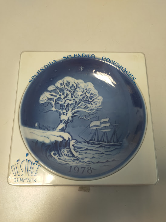 Piatto in Porcellana "Old Copenhagen Blue" Désirée Denmark Vintage 1978