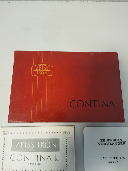 Scatola Zeiss Ikon Contina Ia Libretto di Istruzioni e Certificato