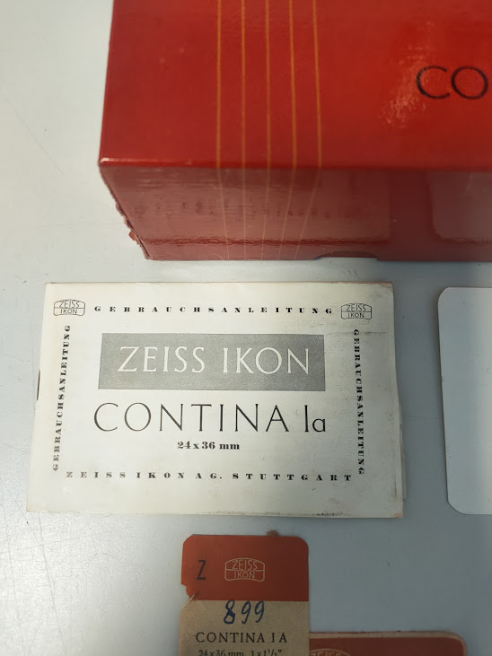 Scatola Zeiss Ikon Contina Ia Libretto di Istruzioni e Certificato