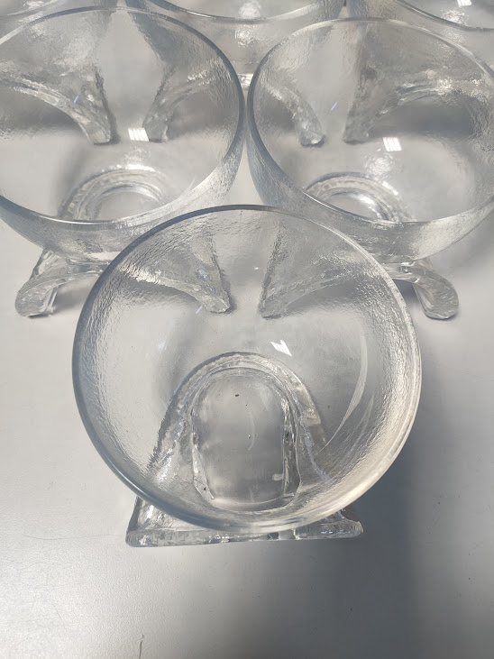 Set di 6 Ciotole più una da Portata in Cristallo Vintage Anni '70