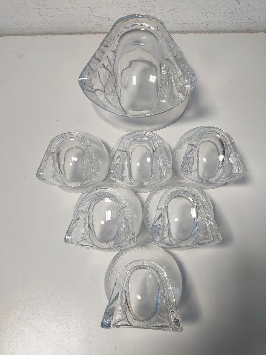 Set di 6 Ciotole più una da Portata in Cristallo Vintage Anni '70