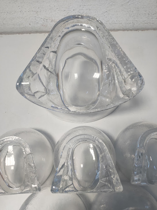 Set di 6 Ciotole più una da Portata in Cristallo Vintage Anni '70